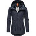 Outdoorjacke RAGWEAR "Monadis" Gr. 4XL (48), blau (metallicblau) Damen Jacken Leichte Übergangsjacke mit wasserdichtem Obermaterial Bestseller