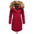 Wintermantel NAVAHOO "Rosinchen" Gr. S (36), rot (blutrot) Damen Mäntel stylischer Winter Baumwollparka mit Kunstfell