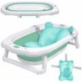 Babybadewanne 82x50cm Faltbar Baby Bath Wanne Grün pp+pte Babywanne mit Rutschfeste Fußpolster Badewanne Für Babys Kinder (mit Sitzkissen) Naizy