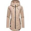 Outdoorjacke RAGWEAR "Zuzka" Gr. 4XL (48), braun (latte macchiato) Damen Jacken stylische Übergangsjacke mit großer Kapuze