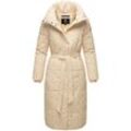 Steppmantel NAVAHOO "Mirenaa" Gr. L (40), beige (creme) Damen Mäntel Stylischer Wintermantel mit Gürtel