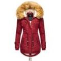 Wintermantel NAVAHOO "La Viva" Gr. L (40), rot (blutrot) Damen Mäntel hochwertiger Winterparka mit großem Kunstfell