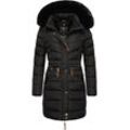 Steppmantel NAVAHOO "Paula" Gr. XL (42), blau (schwarz) Damen Mäntel stylischer Winter Parka m. edlem Fellimitat