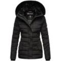 Steppjacke NAVAHOO "Milianaa" Gr. M (38), schwarz Damen Jacken Edle Winterjacke mit weicher Kunstfell-Kapuze