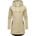 Kapuzensweatjacke RAGWEAR "Letti Bonded" Gr. 4XL (48), beige (ecru) Damen Sweatjacken Sportliche Kapuzenjacke in Feinstrick-Optik