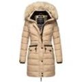 Steppmantel NAVAHOO "Paula" Gr. L (40), beige (dunkelbeige) Damen Mäntel Übergangsmäntel stylischer Winter Parka m. edlem Fellimitat