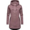 Kapuzensweatjacke RAGWEAR "Letti Bonded" Gr. 4XL (48), lila (mauve) Damen Sweatjacken Sportliche Kapuzenjacke in Feinstrick-Optik