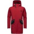 Wintermantel STONE HARBOUR "Ragaan" Gr. S (48), rot (dunkelrot) Herren Mäntel modischer Winterparka mit Teddyfell Futter