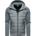 Steppjacke RAGWEAR "Hallmar Hood" Gr. 4XL (60), grau Herren Jacken Coole Übergangsjacke mit weichen Ärmeln und Kapuze