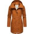 Parka RAGWEAR "Canny" Gr. 4XL (48), braun (zimt) Damen Jacken stylische Übergangsjacke mit großer Kapuze