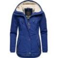 Winterjacke MARIKOO "Bikoo", Damen, Gr. S (36), blau (royalblau), Oberstoff: 100% Baumwolle, Futter: 100% Polyester, Wattierung: 100% Polyester, Ärmelfutter: 100% Polyester, modisch, figurumspielend hüftbedeckend, hoch geschlossener Ausschnitt, Jacken, sportliche Damen Outdoor Baumwolljacke mit Kapuze