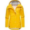 Regenjacke RAGWEAR "YM-Marge", Damen, Gr. L (40), gelb (sonnengelb), Obermaterial: 100% Polyester; Innenfutter: 100% Polyester, casual, tailliert Po-bedeckend, Langarm Ärmel ohne Ärmelschlitz normaler Saum, Jacken, stylische Übergangsjacke mit großer Kapuze