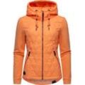 Outdoorjacke RAGWEAR "Lucinda" Gr. 4XL (48), orange (pfirsich) Damen Jacken Outdoorjacken Steppjacke aus modernem Materialmix mit Kapuze