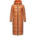 Steppmantel NAVAHOO "Schmuseengel" Gr. L (40), braun (zimt) Damen Mäntel warm gefütterte Winter Steppjacke mit Kontrastdetails