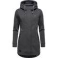 Kapuzensweatjacke RAGWEAR "Letti Bonded" Gr. 5XL (50), grau (dunkelgrau) Damen Sweatjacken Sportliche Kapuzenjacke in Feinstrick-Optik