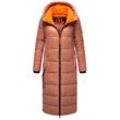 Steppmantel NAVAHOO "Schmuseengel" Gr. XXL (44), orange (terrakotta) Damen Mäntel warm gefütterte Winter Steppjacke mit Kontrastdetails