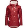 Regenjacke RAGWEAR "Marge", Damen, Gr. L (40), rot (cherryrot), Obermaterial: 100% Polyester, Futter: 100% Polyester, Wattierung: 100% Polyester, casual, tailliert Po-bedeckend, hoch geschlossener Ausschnitt, Jacken, warm gefütterter Damen Winter Regenmantel