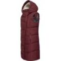 Steppweste RAGWEAR "Pavla Vest" Gr. L (40), rot (weinrot), Damen, Außenmaterial: 100% Polyester, Innenfutter: 100% Polyester, Wattierung: 100% Polyester, Westen, stylische Winterweste mit Teddyfutter und Kapuze