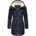 Winterjacke RAGWEAR "YM-Canny" Gr. L (40), blau (royalblau) Damen Jacken stylischer Kurzmantel Parka mit Kapuze