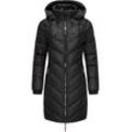 Wintermantel MARIKOO "Armasa" Gr. S (36), schwarz, Damen, 100% Polyester, Mäntel, modischer Damen Winter Steppmantel mit Kapuze