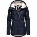 Winterjacke RAGWEAR "Monade" Gr. XXL (44), blau (marine) Damen Jacken Winterparka mit Kapuze und m. Fleece gefüttert Bestseller