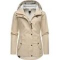 Regenjacke RAGWEAR "YM-Marge" Gr. L (40), beige (sand), Damen, Obermaterial: 100% Polyester; Innenfutter: 100% Polyester, Jacken, stylische Übergangsjacke mit großer Kapuze