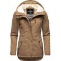 Winterjacke MARIKOO "Bikoo" Gr. M (38), grau (taupe) Damen Jacken Winterjacken sportliche Outdoor Baumwolljacke mit Kapuze