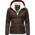 Winterjacke NAVAHOO "Megan" Gr. S (36), braun (dunkelbraun), Damen, Oberstoff: 100% Polyester, Futter: 100% Polyester, Wattierung: 100% Polyester, Ärmelfutter: 100% Polyester, Kunstpelz: 90% Polyacryl, 10% Polyester, Jacken, stylische Damen Steppjacke mit Teddyfutter