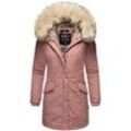 Wintermantel NAVAHOO "Cristal" Gr. L (40), rosa (dunkelrosa), Damen, Oberstoff: 65% Polyester, 35% Baumwolle, Futter: 100% Polyester, Wattierung: 100% Polyester, Ärmelfutter: 100% Polyester, Kunstpelz: 90% Polyacryl, 10% Polyester, Mäntel, stylischer Damen Winterparka mit Kunstfell-Kapuze