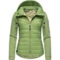 Outdoorjacke RAGWEAR "Lucinda", Damen, Gr. 4XL (48), grün (hellgrün), Obermaterial: 100% Polyester, Obermaterial Ärmel: 100% Baumwolle, Futter: 100% Polyester, Wattierung: 100% Polyester, sportlich, figurbetont hüftbedeckend, Jacken, Steppjacke aus modernem Materialmix mit Kapuze