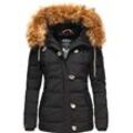 Winterjacke NAVAHOO "Zoja" Gr. M (38), schwarz, Damen, Oberstoff: 100% Polyester, Futter: 100% Polyester, Wattierung: 100% Polyester, Ärmelfutter: 100% Polyester, Kunstpelz: 90% Polyacryl, 10% Polyester, Jacken, stylische Steppjacke mit Kunstpelz Kapuze