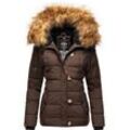 Winterjacke NAVAHOO "Zoja" Gr. S (36), braun (dunkelbraun), Damen, Oberstoff: 100% Polyester, Futter: 100% Polyester, Wattierung: 100% Polyester, Ärmelfutter: 100% Polyester, Kunstpelz: 90% Polyacryl, 10% Polyester, Jacken, stylische Steppjacke mit Kunstpelz Kapuze