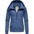 Outdoorjacke RAGWEAR "Jotty" Gr. L (40), blau (dunkelblau) Damen Jacken stylische Übergangsjacke mit abnehmbarer Kapuze