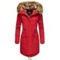 Wintermantel NAVAHOO "Rosinchen" Gr. XS (34), rot Damen Mäntel stylischer Winter Baumwollparka mit Kunstfell