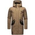 Wintermantel STONE HARBOUR "Ragaan" Gr. XXL (56), braun (hellbraun) Herren Mäntel modischer Winterparka mit Teddyfell Futter