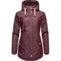 Regenjacke NAVAHOO "Oceans Heart" Gr. L (40), rot (weinrot), Damen, Oberstoff: 70% Polyester, 30% Polyurethan, Futter: 100% Wattierung: Ärmelfutter: Jacken stylischer wasserdichter Regenmantel mit Kapuze