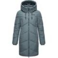 Steppmantel RAGWEAR "Novista", Damen, Gr. 4XL (48), grau, Obermaterial: 100% Polyester, Futter: 100% Polyester, Wattierung: 100% Polyester, Ärmelfutter: 100% Polyester, modisch, gerade knieumspielend, hoch geschlossener Ausschnitt, Langarm Ärmel ohne Ärmelschlitz Rippstrickbündchen mit innenliegendem Gummizug, Mäntel, Stylischer Wintermantel mit zick zack Muster und großer Kapuze