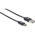 Manhattan - USB-Kabel usb 2.0 usb-a Stecker, usb-c® Stecker 2.00 m Schwarz 354929
