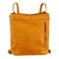 Cityrucksack HARBOUR 2ND "Nora" Gr. B/H/T: 32 cm x 34 cm x 7 cm, gelb (mustard) Rucksäcke aus Leder, auch als Tasche tragbar