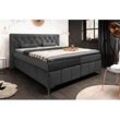 Elegantes Boxspringbett EUPHORIA 180x200cm anthrazit Samt inkl. Matratze und Topper