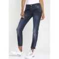 Relax-fit-Jeans GANG "94GERDA", Damen, Gr. 27, N-Gr, blau (dunkelblau), Denim/Jeans, Obermaterial: 88% Baumwolle, 9% Polyester, 3% Elasthan, unifarben, leichte Abriebeffekte, casual, relaxed fit lang, Jeans, elastische Denimqualität für hohen Tragekomfort, Topseller