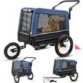 VESKA® Hundeanhänger 3in1 Fahrradanhänger, Hundebuggy, Jogger für Hunde, großer Laderaum 240 Liter, Hundewagen mit Dual Federung, faltbar in Grün/Schwarz