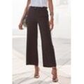 Paperbag-Hose LASCANA Gr. 34, N-Gr, schwarz, Damen, Web, Obermaterial: 100% Viskose, unifarben, Hosen, mit weitem Bein und Taschen, Wide-Leg, Stoffhose, casual, elegant