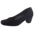 Pumps GABOR "ST.TROPEZ", Damen, Gr. 37, blau (nachtblau), Ziegenveloursleder, klassisch, Schuhe, Abendschuh, Festtagsschuh,Trichterabsatz, mit Trichterabsatz