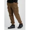 Cargohose ALPHA INDUSTRIES "Alpha Industries Men - Pants Airman Cord" Gr. L, Normalgrößen, beige (sand), Herren, Shell/Lining: 100% Cotton, Hosen