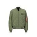 Bomberjacke ALPHA INDUSTRIES "Alpha Industries Men - Bomber Jackets MA-1 ALS", Herren, Gr. L, grün (sage, grün), Obermaterial/Füllung: 100% Polyester, Futter: 100% Nylon, Jacken