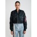 Bomberjacke ALPHA INDUSTRIES "Alpha Industries Women - Bomber Jackets MA-1 Boxy Wmn" Gr. L, schwarz Damen Jacken