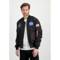 Bomberjacke ALPHA INDUSTRIES "Alpha Industries Men - Bomber Jackets MA-1 TT NASA Reversible II" Gr. L, schwarz Herren Jacken