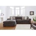 Ecksofa HOME AFFAIRE "Broughton L-Form", grau (anthrazit), B:279cm H:92cm T:178cm, 100% Polyester, Sofas, weicher Sitzkomfort, incl. 4 Zierkissen, Keder