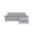 Ecksofa PLACES OF STYLE "Calando L-Form", silber, B:258cm H:91cm T:165cm, 100% Polyester, Sofas, wahlweise mit Bettfunktion, Bettkasten und Armteilfunktion